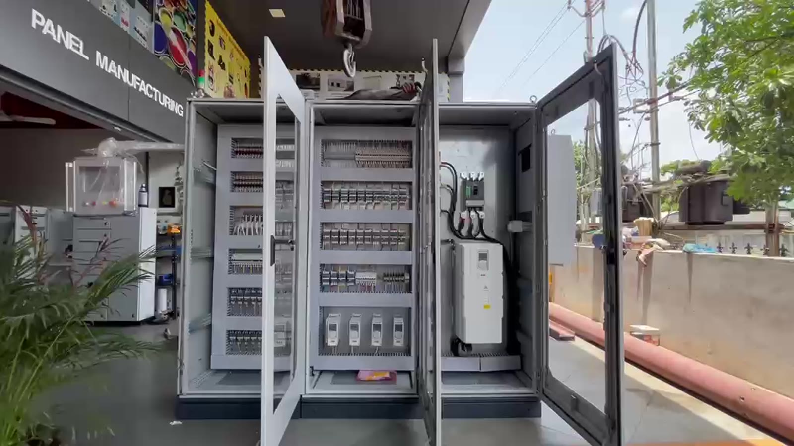 Control panel internals during manufacturing